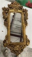 Ornate Gold Gilt Chalkware Ornate mirror
