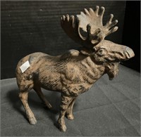 Cast Iron Moose Figurine.