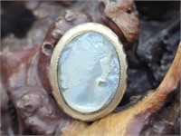 Vintage GF Carved Abalone Cameo / Brooch