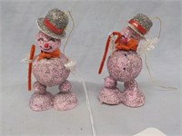 2 Vintage snowman decorations