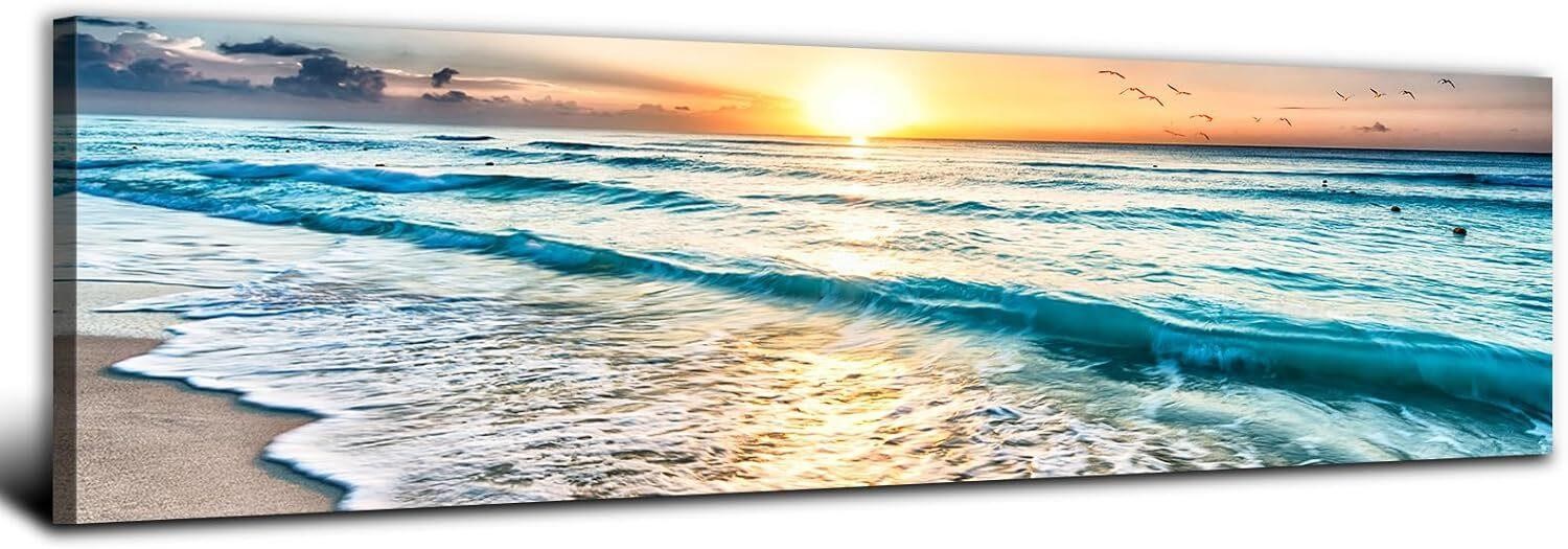 Sunrise Beach Picture Wall Art 14x48