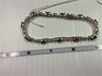 925 Bracelet-Stone and flower pattern
