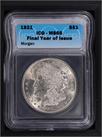 1921 $1 Morgan Dollar ICG MS65 Final Year