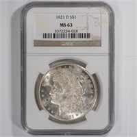 1921 D $1 Morgan MS63 NGC Better Denver Mint