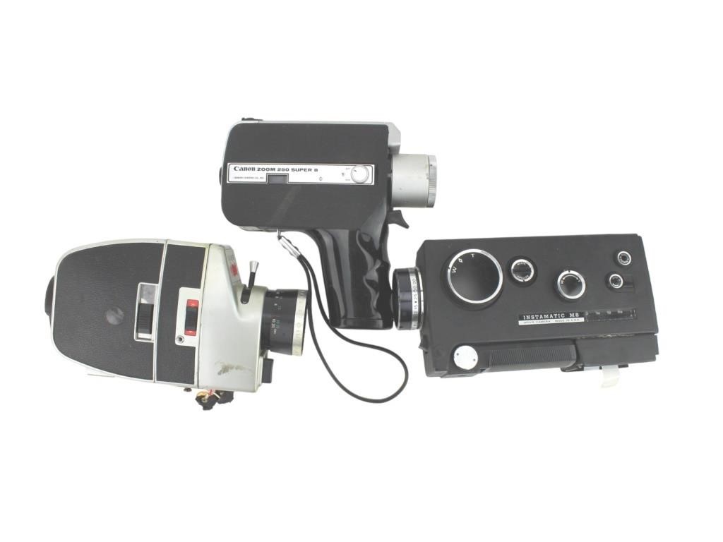 THREE VARIOUS 8MM MOVIE CAMERAS