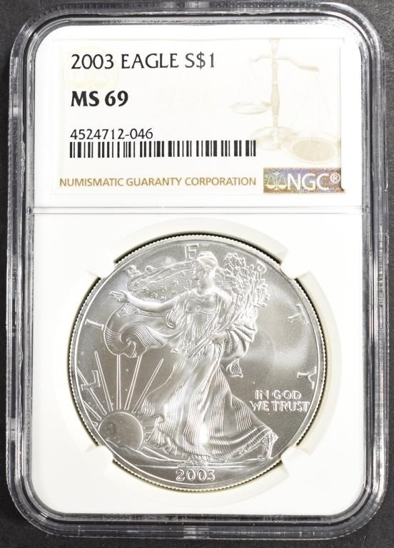 2003 AMERICAN SILVER EAGLE NGC MS69