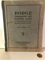 DODGE PASSENGER CAR PARTS LIST 1935 WINDSOR ONT