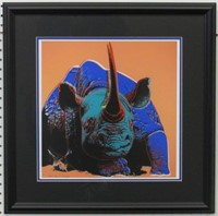 Rhino Giclee Plate Signed By Andy Warhol