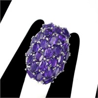 Natural Unheated Amethyst  Ring