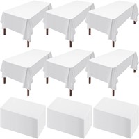 200 Pcs White Plastic Tablecloths