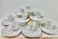 Lefton cups and saucers, set of eight