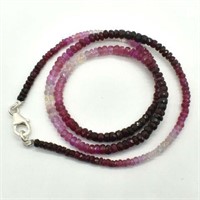 SILVER CERTIFIED RUBY(43.65CT) SHADED NECKLACE