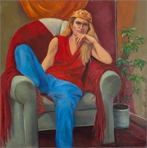 Penny Purpura Seated Figure Oil on Canvas