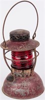 Vintage Handlan Railroad Highway Red Glass Lantern
