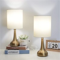 $67  Boncoo 2 Touch Lamps, Brass, 3 Way Dimmable
