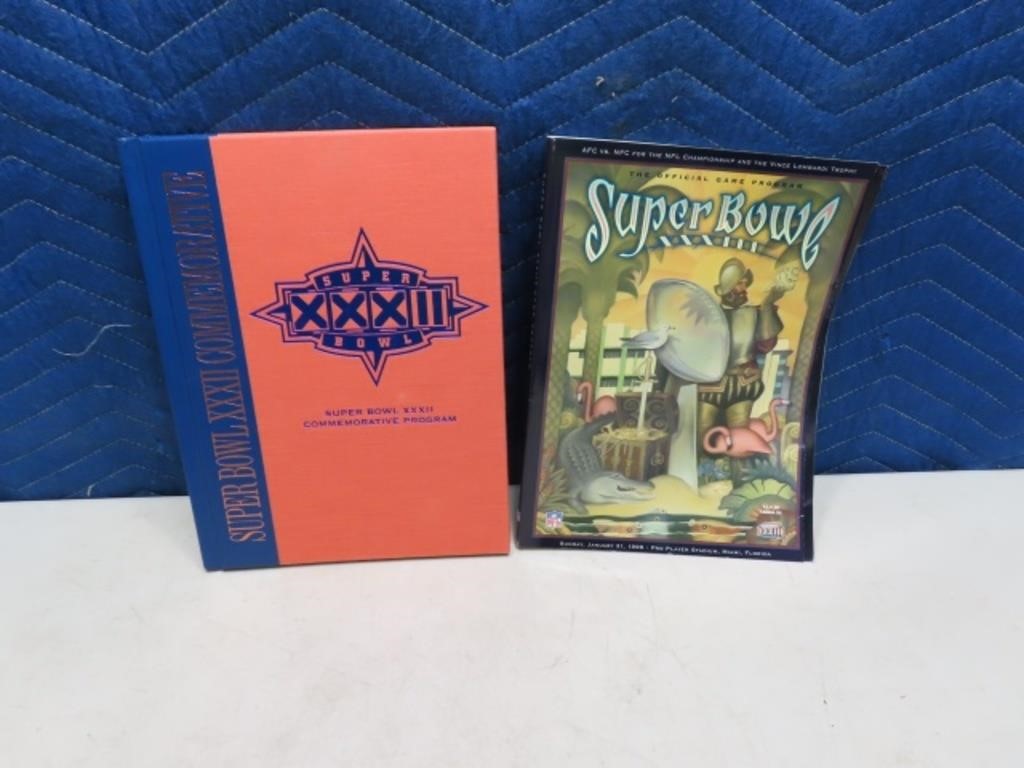 (2) SuperBowl XXXII & XXXIII Programs Books