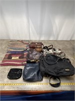 Assortment of handbags and purses