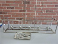 STAINLESS STEEL 5-LIGHT FIXTURE MISSING 2 PIECES O