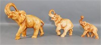 (3) Ceramic Elephant Figurines