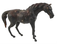 Antique Leather Model of a Horse with glass eyes