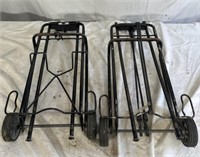 Two portable luggage carts