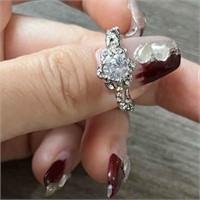 Vintage Promise Ring Inlaid Rhinestone Retro Flow9