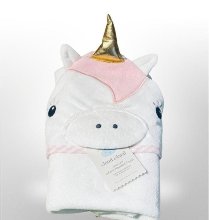 Qty of 2 Cloud Island Infant Unicorn Towel,New