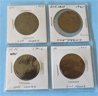 British UK One Cent Penny Coins 1902 1945 1946 +