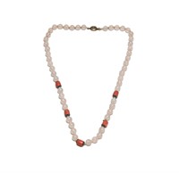 Rock Quartz & Coral Necklace