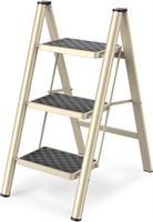 HB Tower 3 Step  Gold Ladder Folding Step Stool,