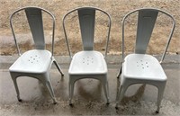 3 Outdoor Metal Chairs
