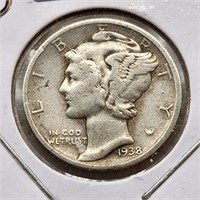 1938-D Mercury Dime