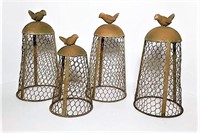 Wire Cloches with Birds on Top