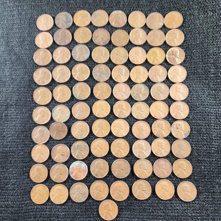 81 Wheat Pennies 1918 to 1958