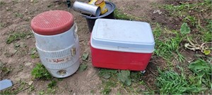2 coolers- igloo drink cooler, and other