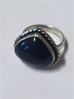 Marked 925 Onyx Stone Ring- 5.3g