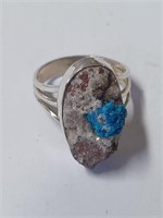 Canvasite Stone Marked 925 Ring- 6.7g