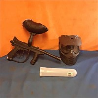 Brass Eagle paintball gun, Extreme Rage face mask