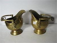 2   Brass Coloured Coal Skuttles