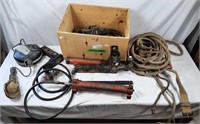 Assortment of trailer hitch items and lights
