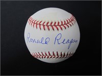 Ronald Regan signed baseball COA