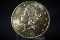 Uncirculated 1904 Liberty Head Gold Double Eagle