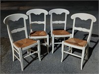 4 French style rush seat chairs set look at
