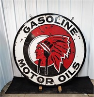 Original Porcelain 5 FT Red Indian Sign in Hanger