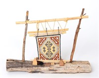 Miniature Navajo Indian Weaver Loom