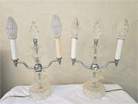 Pair of Beautiful Glass Decorative Lamps