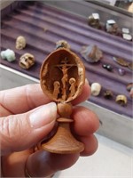 Miniature Carved Walnut Shell of Jesus