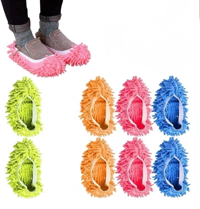 4 Pairs Microfiber Cleaning Mop Slippers