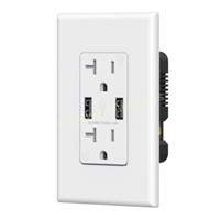 ELEGRP USB Outlet  Dual 4.0A  20 Amp  1 Pack