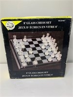 8” GLASS CHESS SET